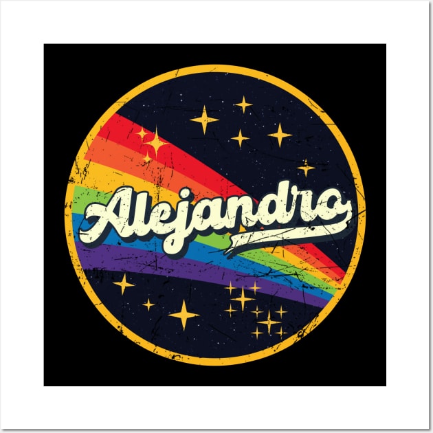 Alejandro // Rainbow In Space Vintage Grunge-Style Wall Art by LMW Art